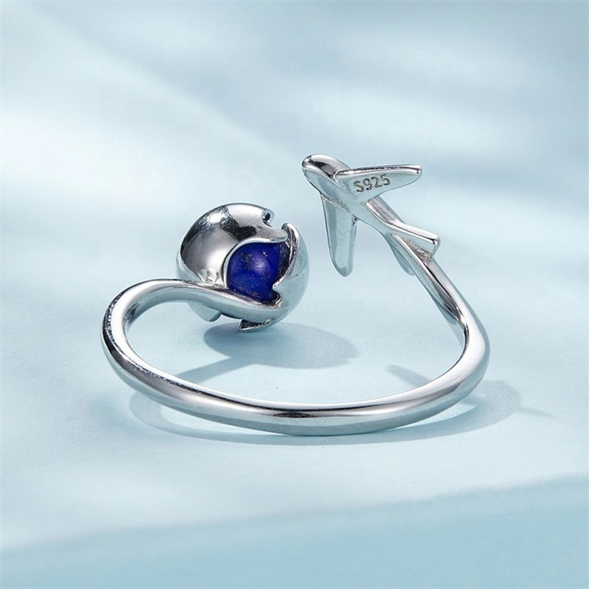 GENERICO - Anillo Avión lapisLazuli plata 925 ajustable