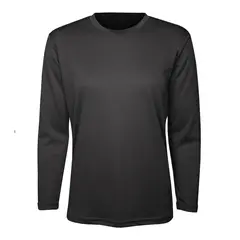ANDESLAND OUTDOOR APPAREL - Polera Poliéster Manga Larga Otocyon Essential Negra Unisex