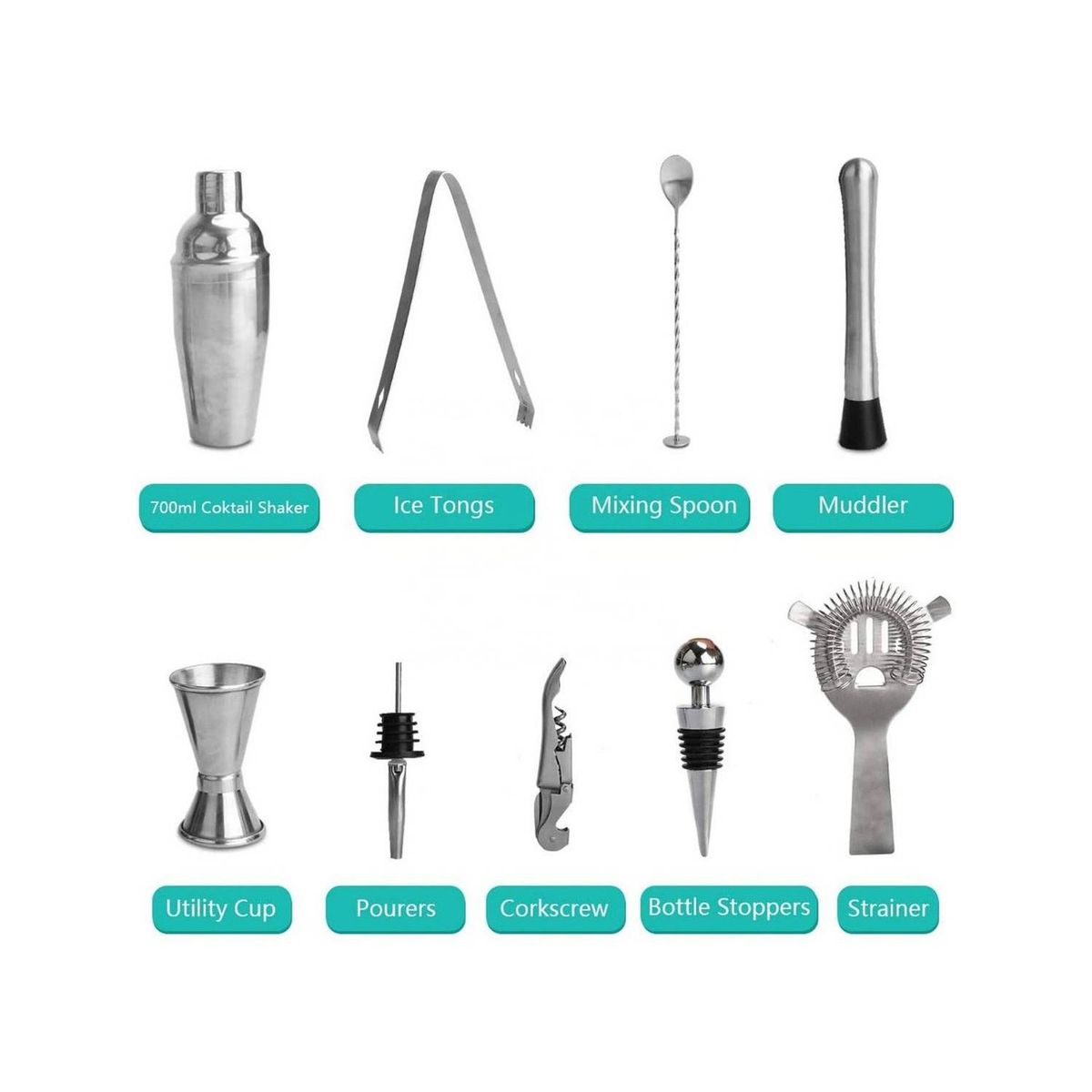 U BUY - Juego De Cocteleria Set De Bar Profesional 12 Piezas