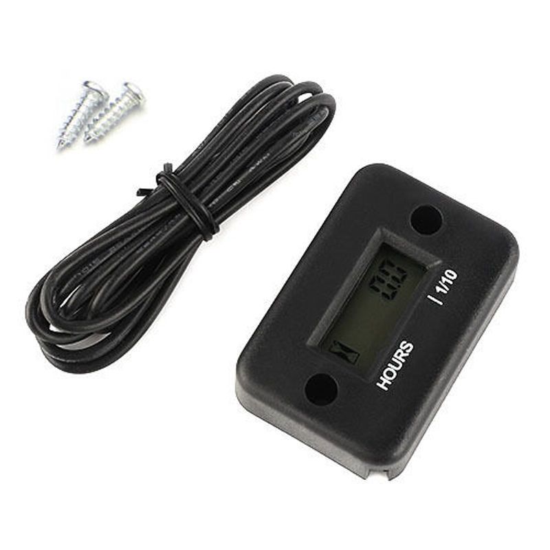 GENERICO - Horometro 12v Contador De Horas Para Motos NEGRO