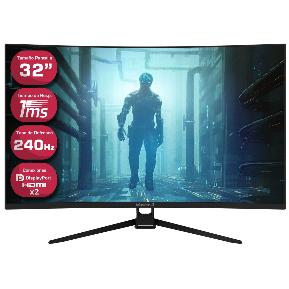MASTER G - Monitor Gamer Curvo Led  32" Full HD 240Hz 1Ms
