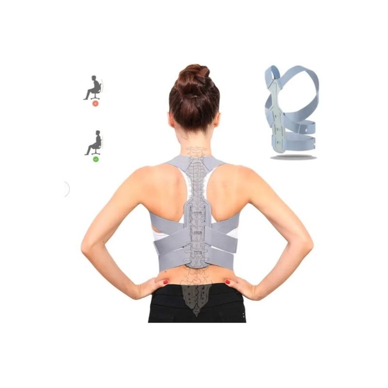 GENERICO - Faja Corrector Postura Lumbar Enderezador De Espalda M