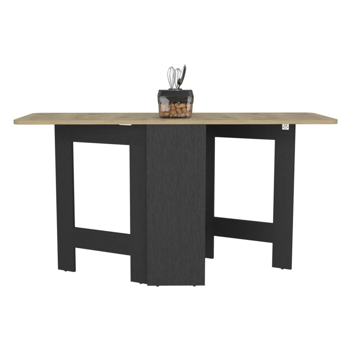 FMFURNITURE - Mesa Abatible - Negro Café Claro 78.6x60x31.3 cm