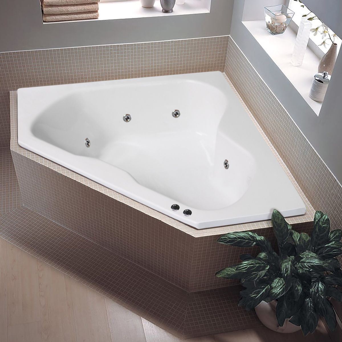 BUCK Y BUCK - Tina de Hidromasaje (150x150x45cm) 8 Inyectores, Motor Derecha