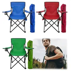 GENERICO - Pack X2 Silla Plegable Con Bolso Portavasos