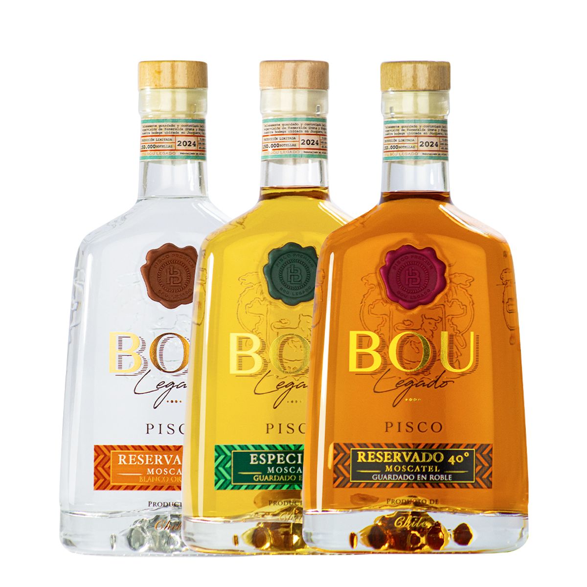 BOU - PACK MIX X 3 PISCOS BOU LEGADO VARIEDAD