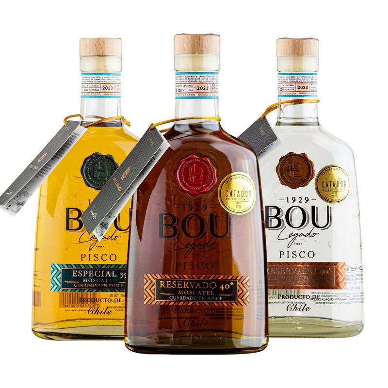 BOU - PACK MIX X 3 PISCOS BOU LEGADO VARIEDAD
