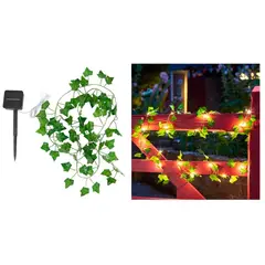 GENERICO - Pack X 4 Guirnalda De Luces Solar Hoja De 5 Mts