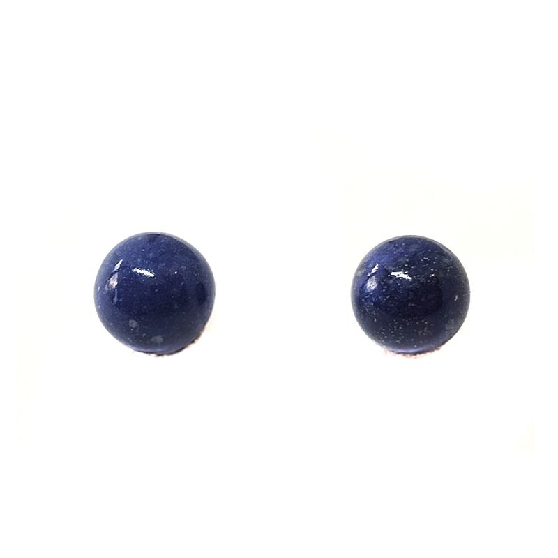 ANDREA COGGIOLA JOYAS - Aros Bola Lapislázuli 6mm Plata Fina 925