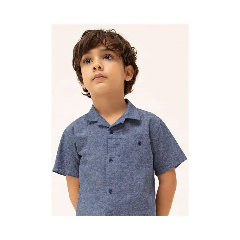 MAYORAL - Camisa cuello solapa de manga corta en lino para niño