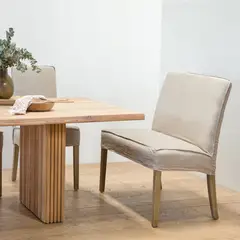 AMOBLE - Banqueta Ginebra Beige Lino Amoblé