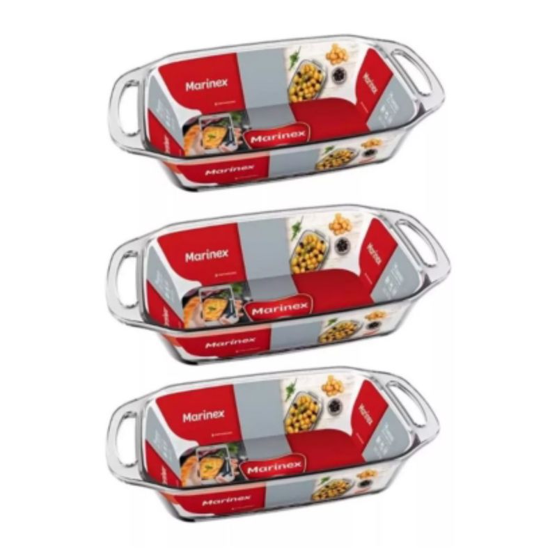 MARINEX - X3 Asadera Marinex Rectangular Vidrio Templado 3500ml