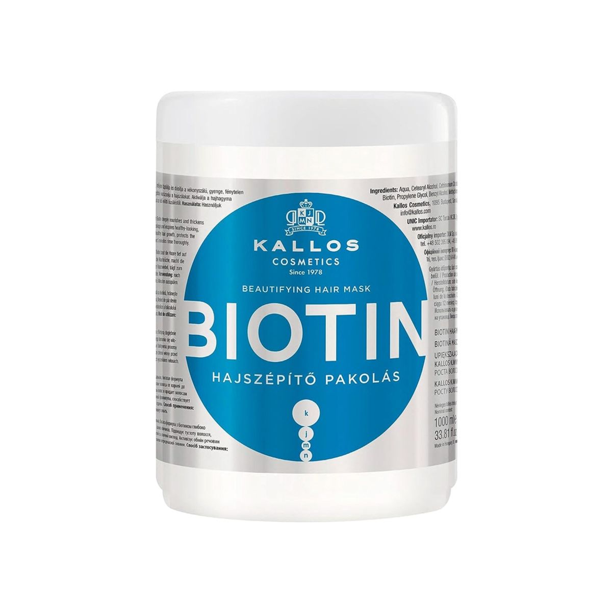 KALLOS - KALLOS - Hair Mask BIOTIN 1000ml.