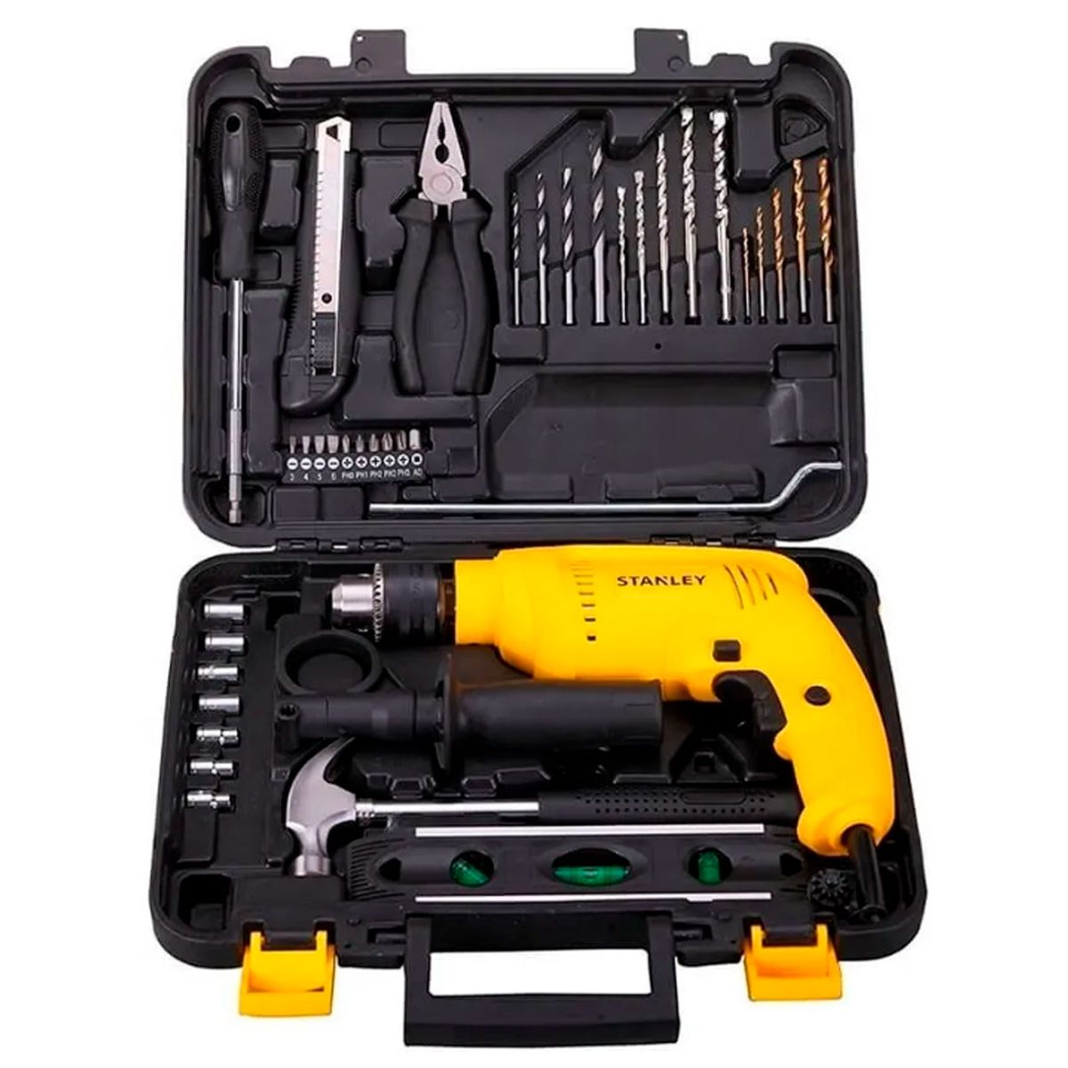 STANLEY - Taladro percutor 600W + 37 piezas Stanley SDH600KA-B2C