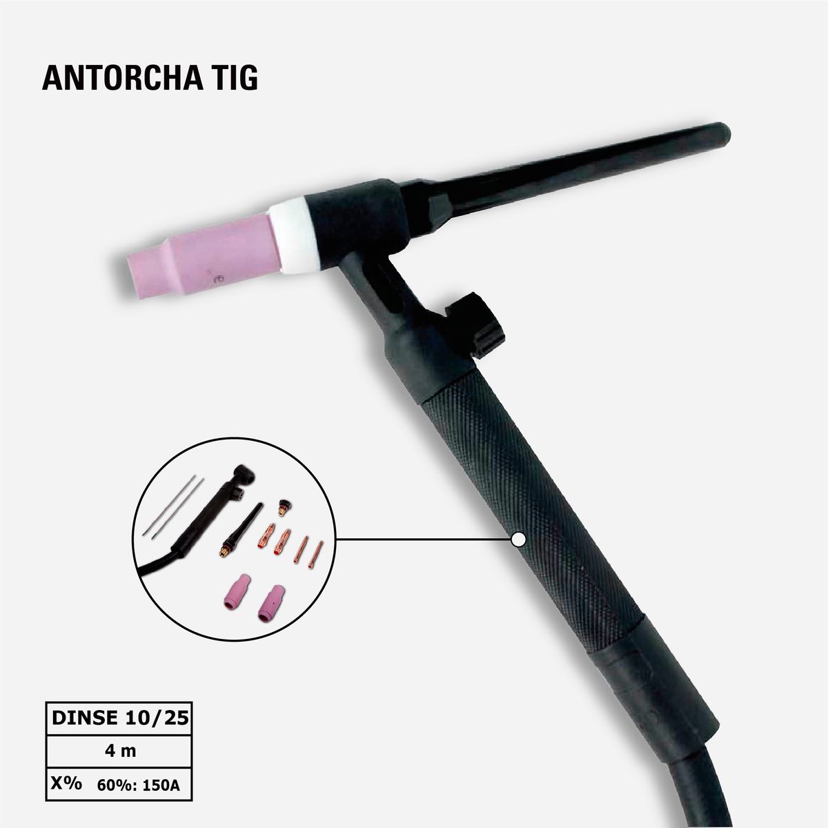 STANLEY - Kit Antorcha para soldadura TIG 4m 10/25 STANLEY