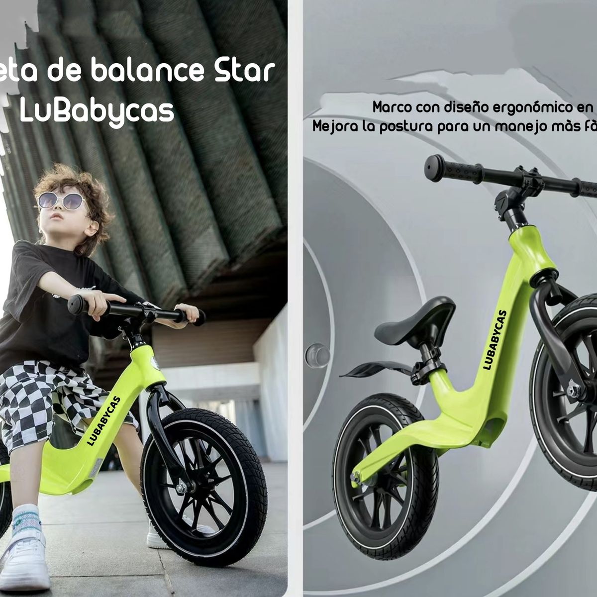 LUBABYCAS - Bicicleta De Equilibrio Aprendizaje Star Lubabycas Rosada