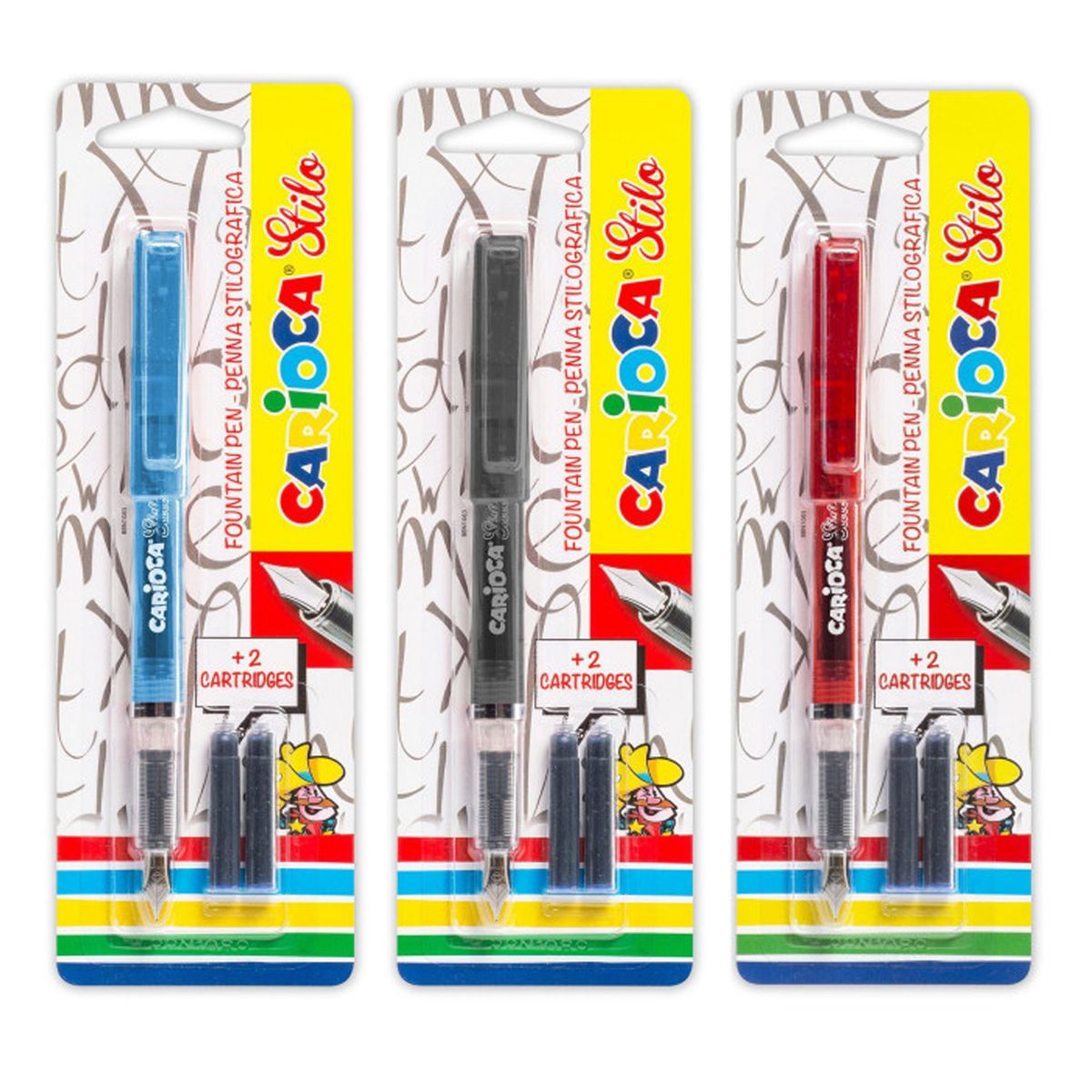 CARIOCA - Pluma Estilográfica Carioca + 2 Cartuchos Tintas