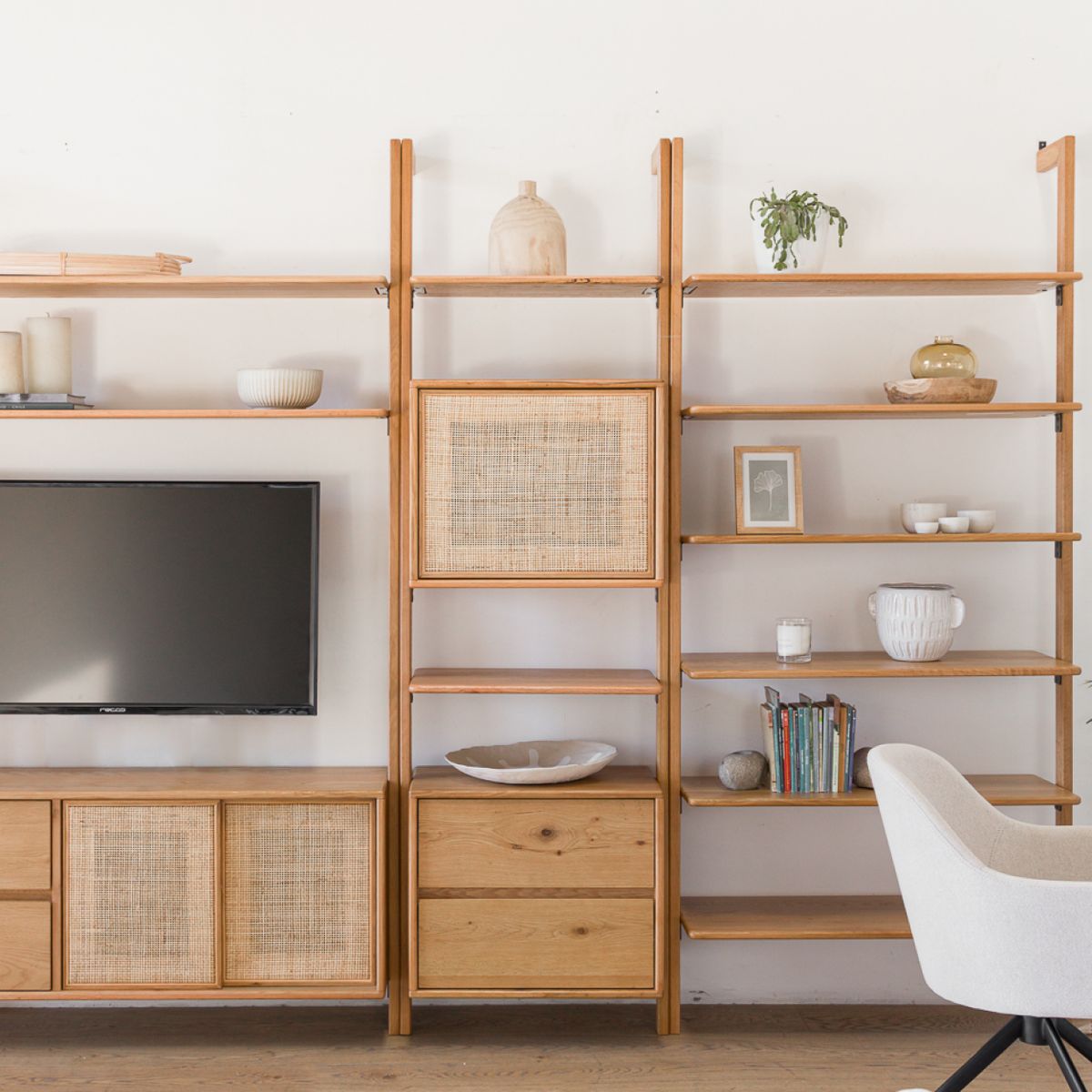 AMOBLE - Repisa Bongo Cané Cajonera Amoblé