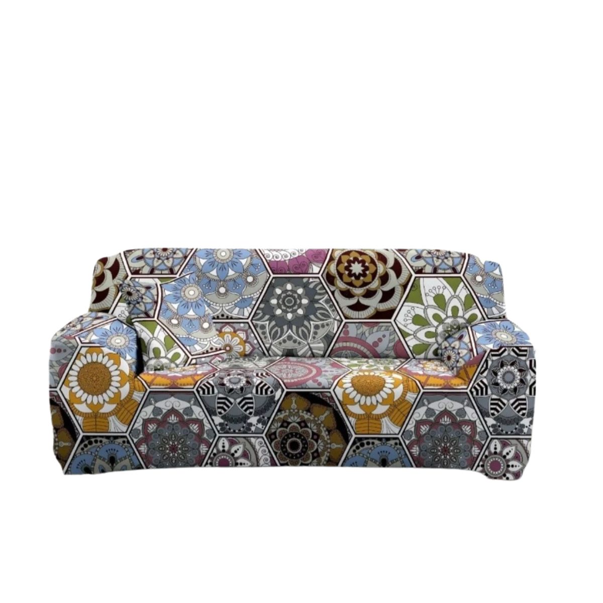 GENERICO - Funda Elástica Cubre Sillón Sofá 3 Cuerpos Diseño Vitage