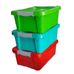 GENERICO - Set 10 cajas almacenamiento 10 litros color