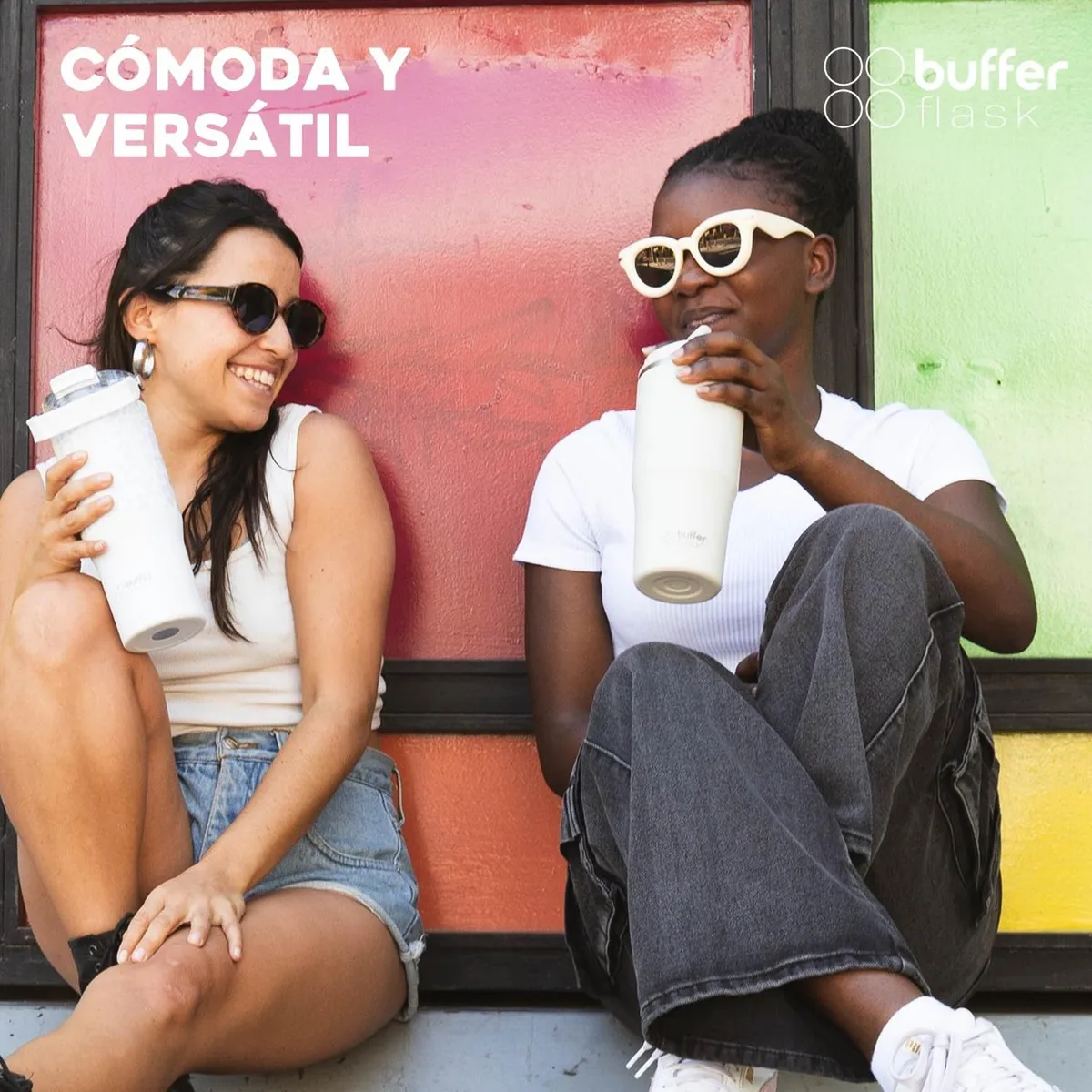 BUFFER FLASK - Termo CafeMug Buffer Vaso Termico600ml Sellable - Crema