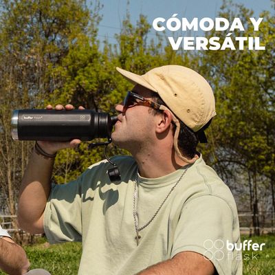 Imagen 2 del producto Termo Botella Agua Termica Acero Inox Buffer+Tapa - Negro