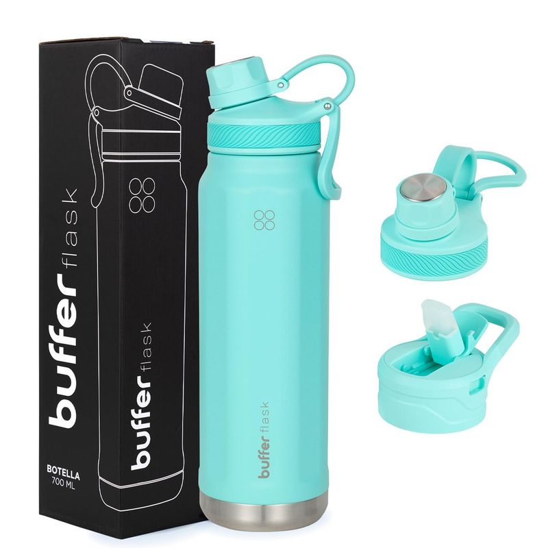 BUFFER FLASK - Termo Botella Agua Termica Acero Inox Buffer+Tapa - Turquesa