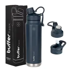 BUFFER FLASK - Termo Botella Agua Termica Acero Inox Buffer+Tapa - Azul