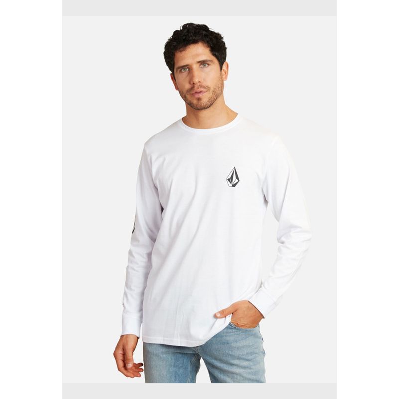 VOLCOM - Polera Iconic Stone Lst Hombre Blanco.