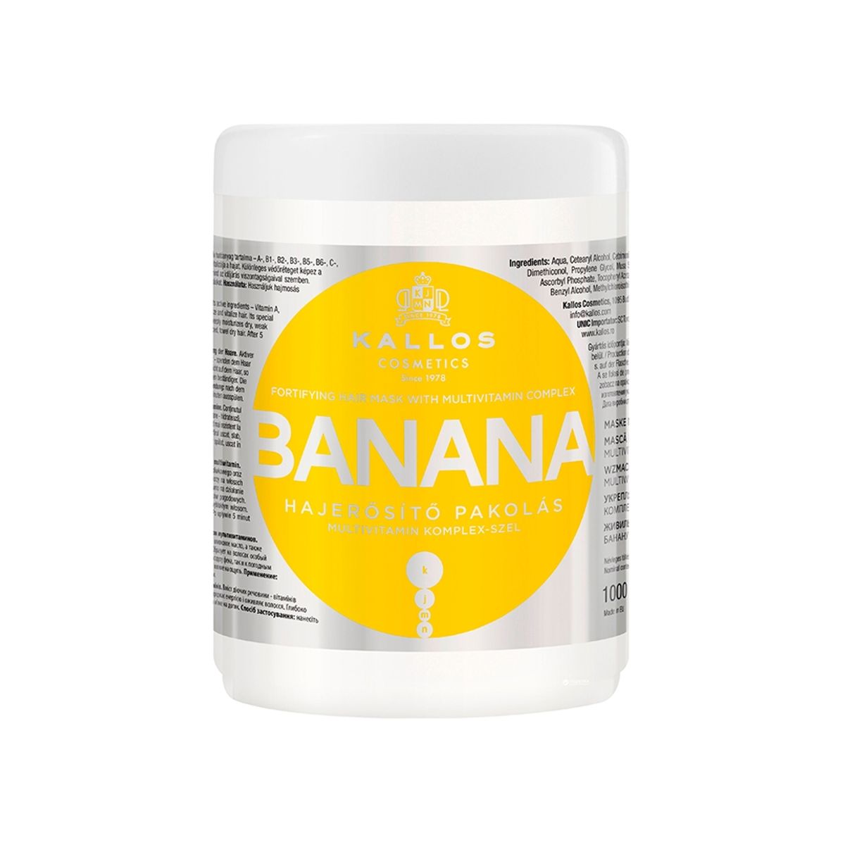 KALLOS - KALLOS - Hair Mask BANANA 1000ml.