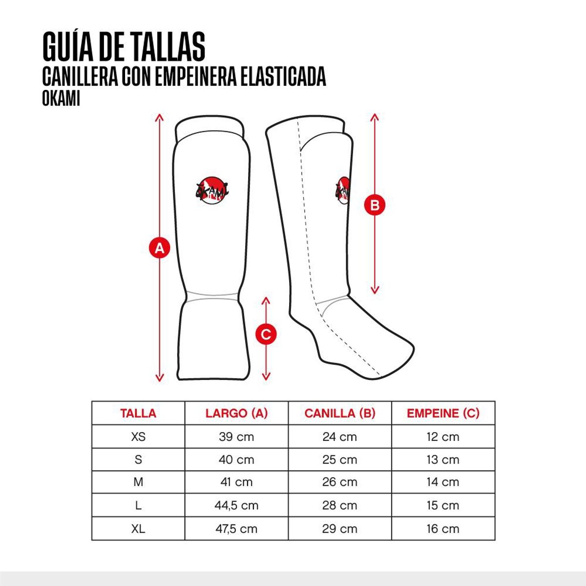 OKAMI - CANILLERA OKAMI ELASTICADA C/EMPEINERA NG XS