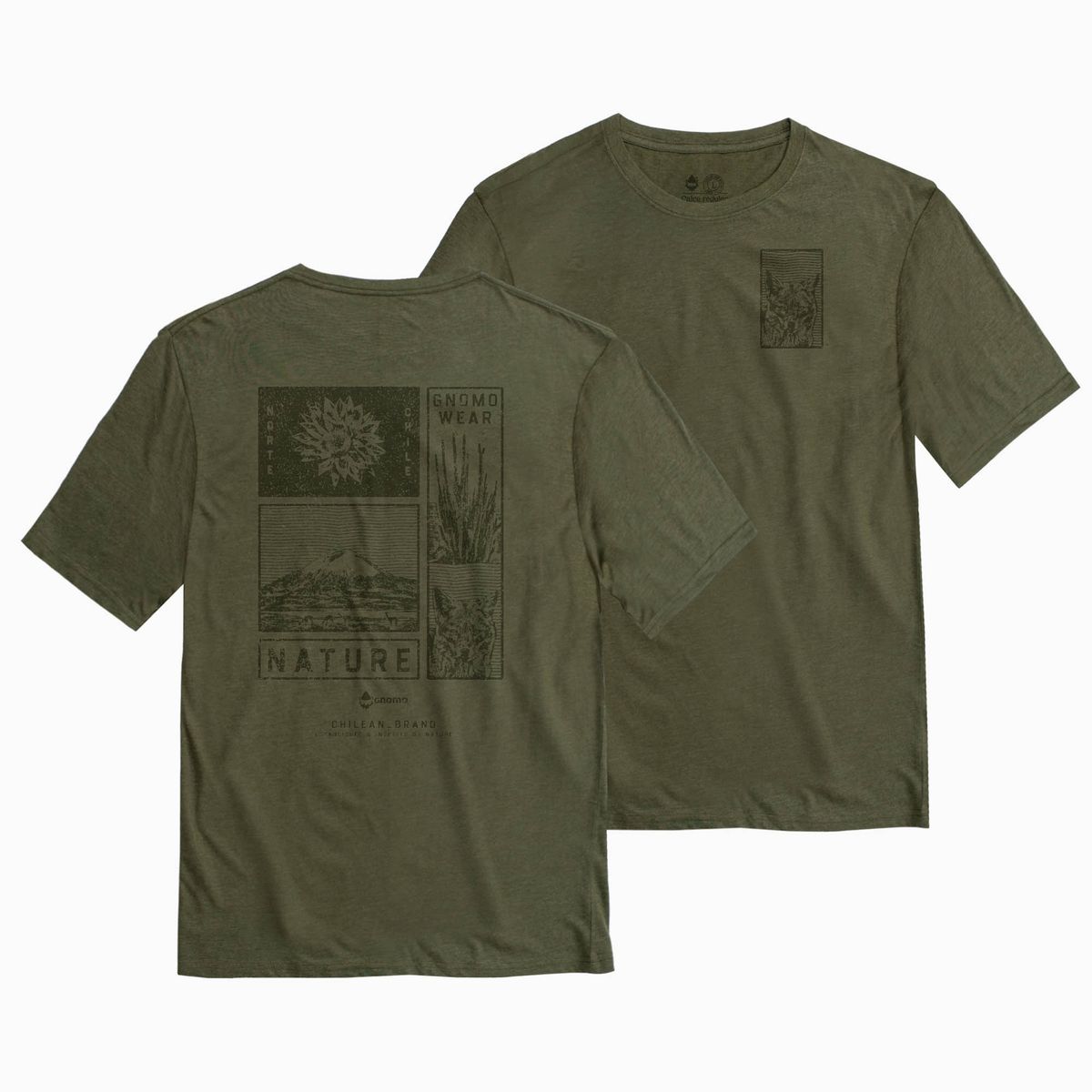GNOMO - Polera Eco M-6 Hombre Stone Green Gnomo