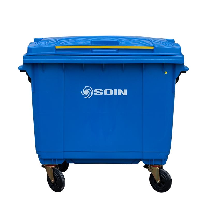 GENERICO - CONTENEDOR DE RESIDUOS PLASTICO CON RUEDAS AZUL 660 LTS.