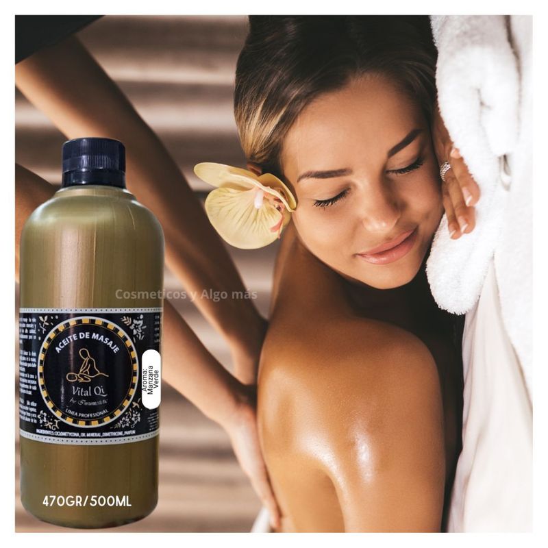 GENERICO - Aceite especial para masajes de uso profesional 500ml Aroma MANZANA VERDE