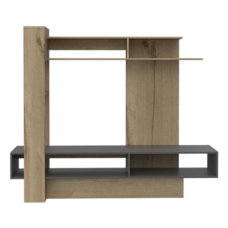FMFURNITURE - Estante 60" Con 4 Repisas Fm-004C- Cafe Claro / Plomo