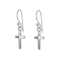 COGGIOLA - Aros Cruz Mini Colgante Gancho Plata Fina 925