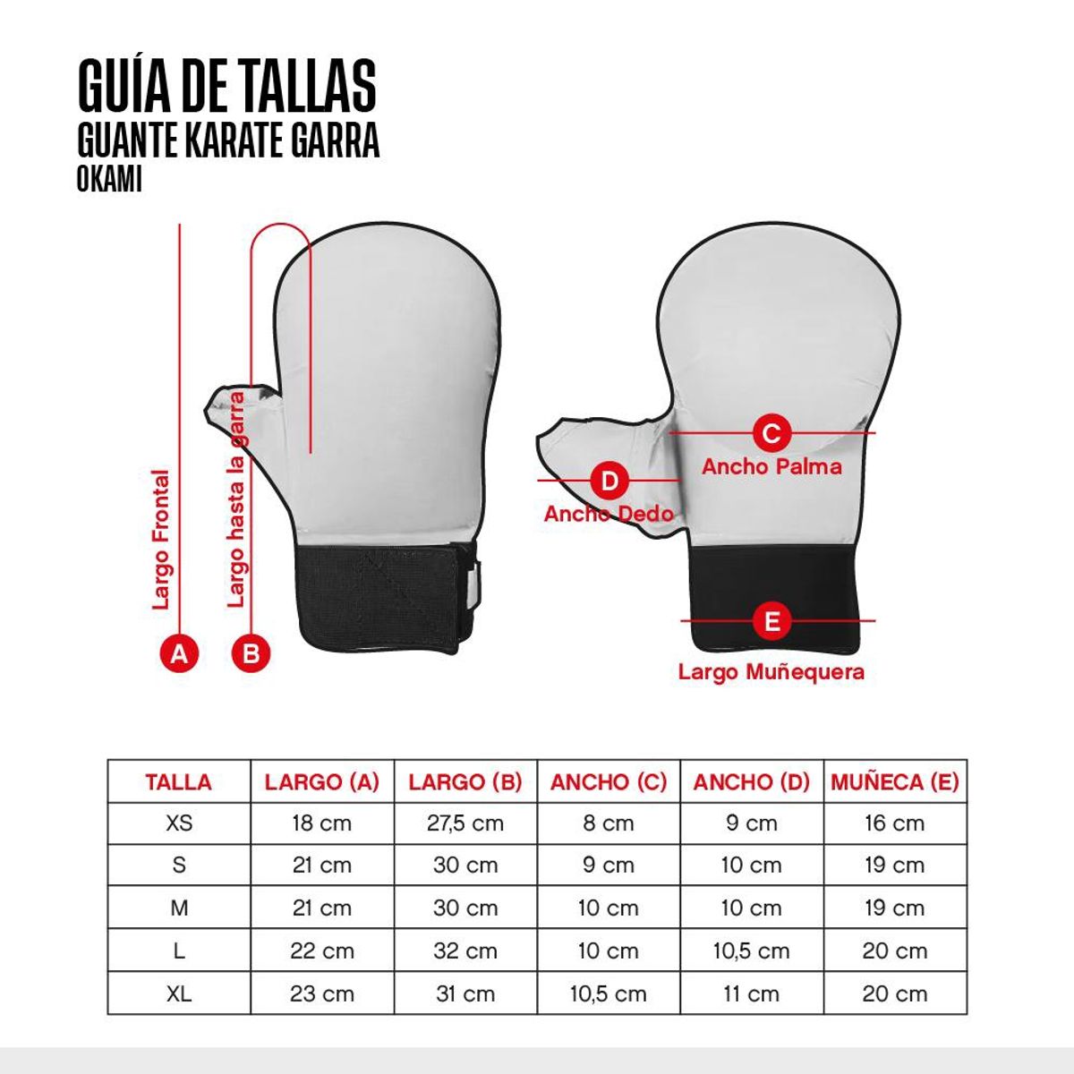 OKAMI - GUANTE KARATE OKAMI GARRA BL M