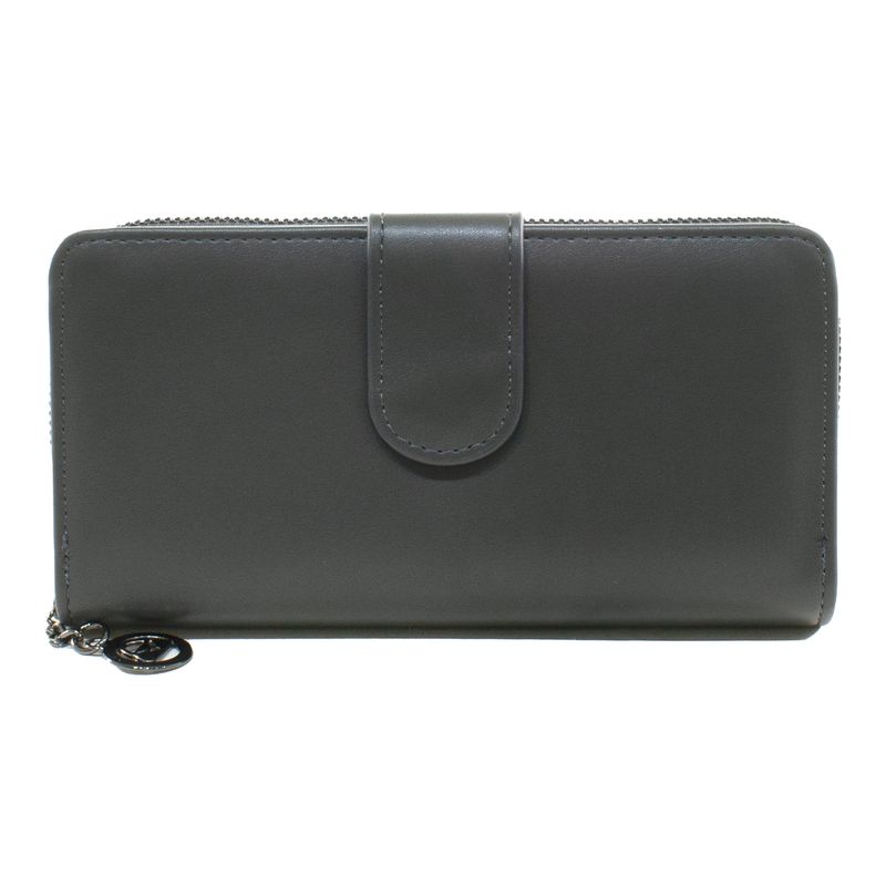MAILEA - Billetera grande franja piton mujer gris