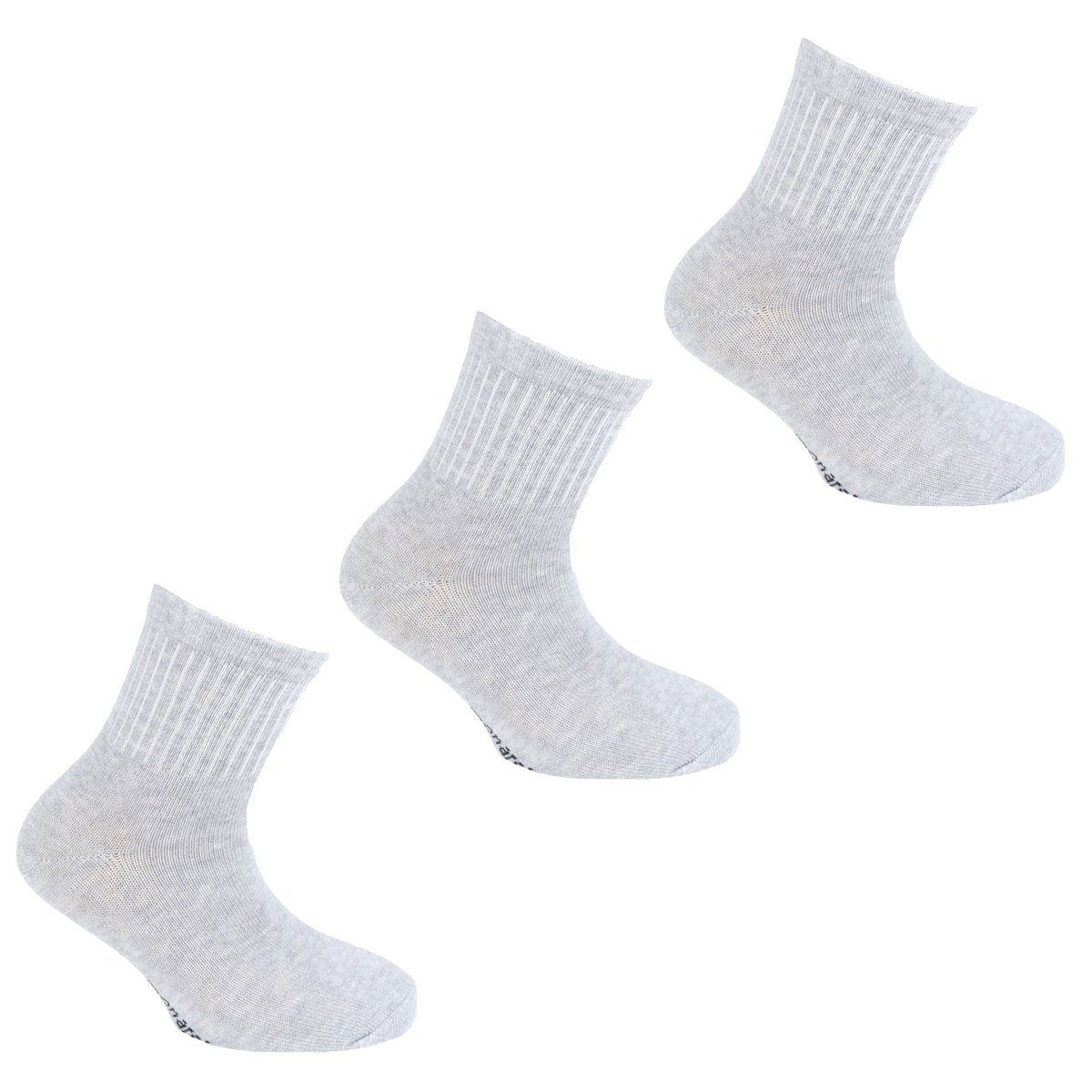 MONARCH - 3 Pares Calcetin Bamboo 3/4 Liso Gris Monarch