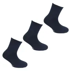 MONARCH - 3 Pares Calcetin Bamboo 3/4 Liso Azul