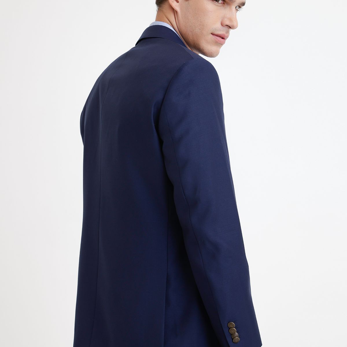 TRIAL - Chaqueta Hombre Formal Lana S100'S Liso Slim Mix&Color Azul