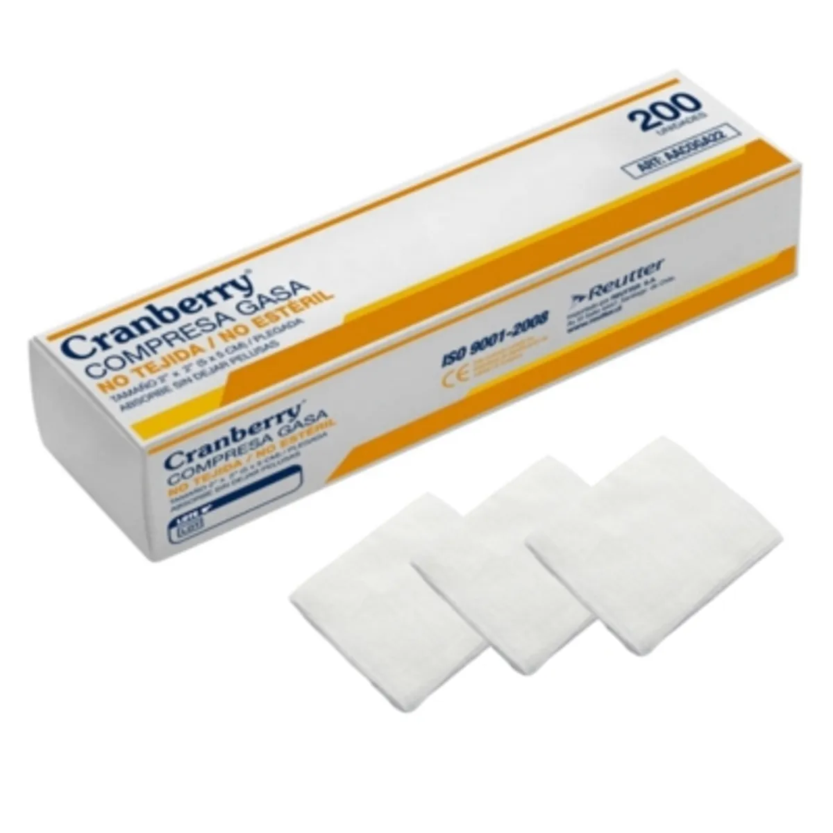 CRANBERRY - Gasa No Tejida No Estéril 5 X 5 Cm Cranberry - 200 Unidades…