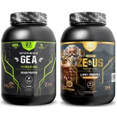 PALIKOS FITNESS - Whey Protein 2kg Cappuccino Vegan Protein 2kg Chocolate 4 kg total.