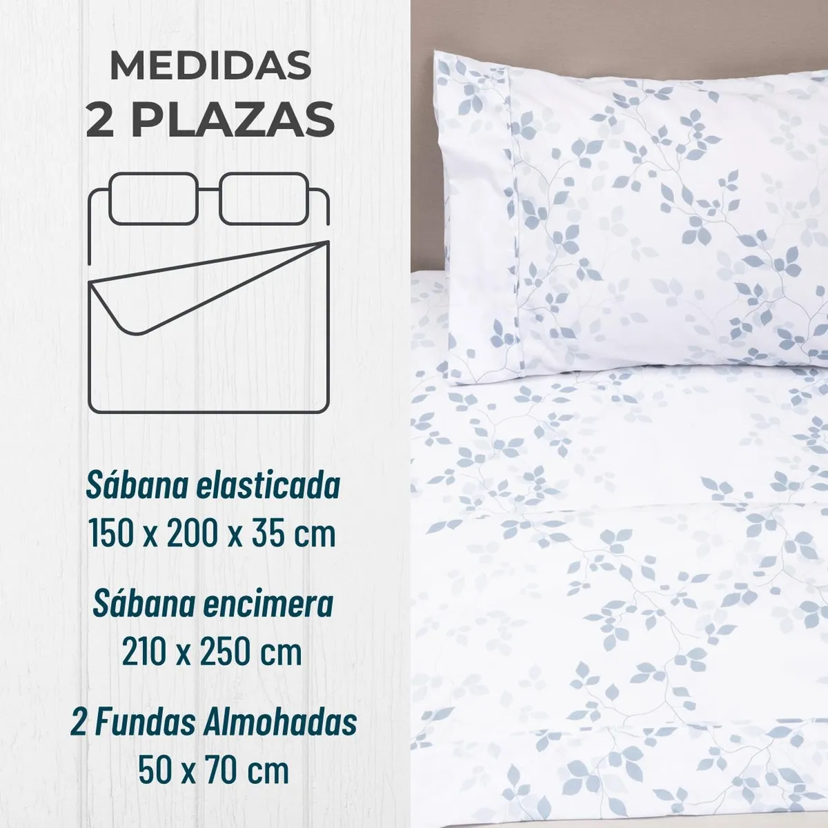 CASATUA - Sabanas Estampadas Casatua Ultra Suaves - Azul - 2 Plazas