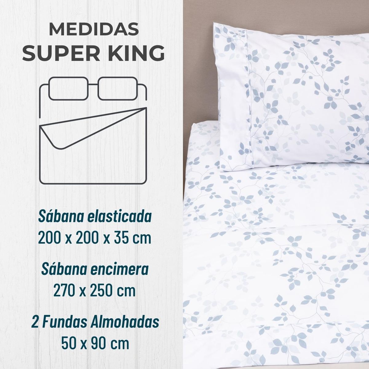 CASATUA - Sabanas Estampadas Casatua Ultra Suaves - Azul - Super King