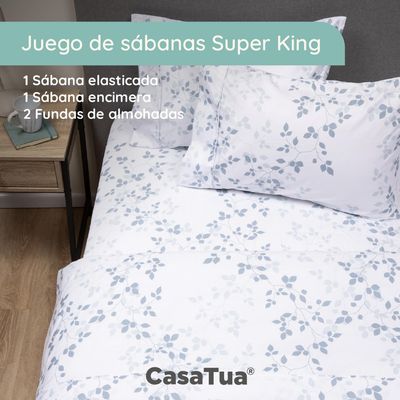Imagen 2 del producto Sabanas Estampadas Ultra Suaves - Azul - Super King