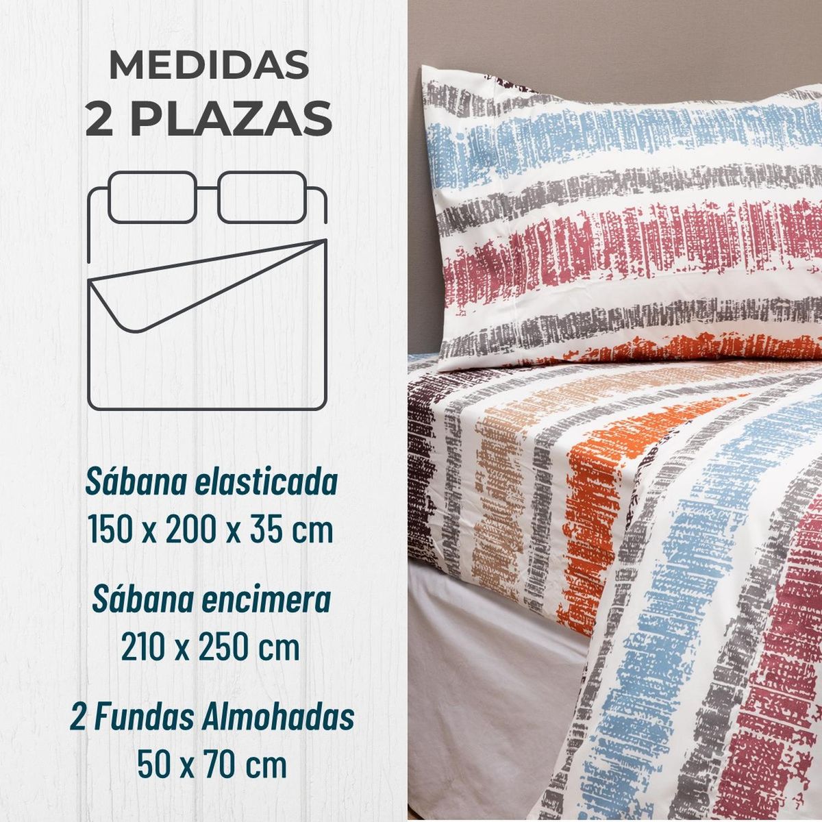 CASATUA - Sabanas Estampadas Casatua Ultra Suaves - Rojo - 2 Plazas
