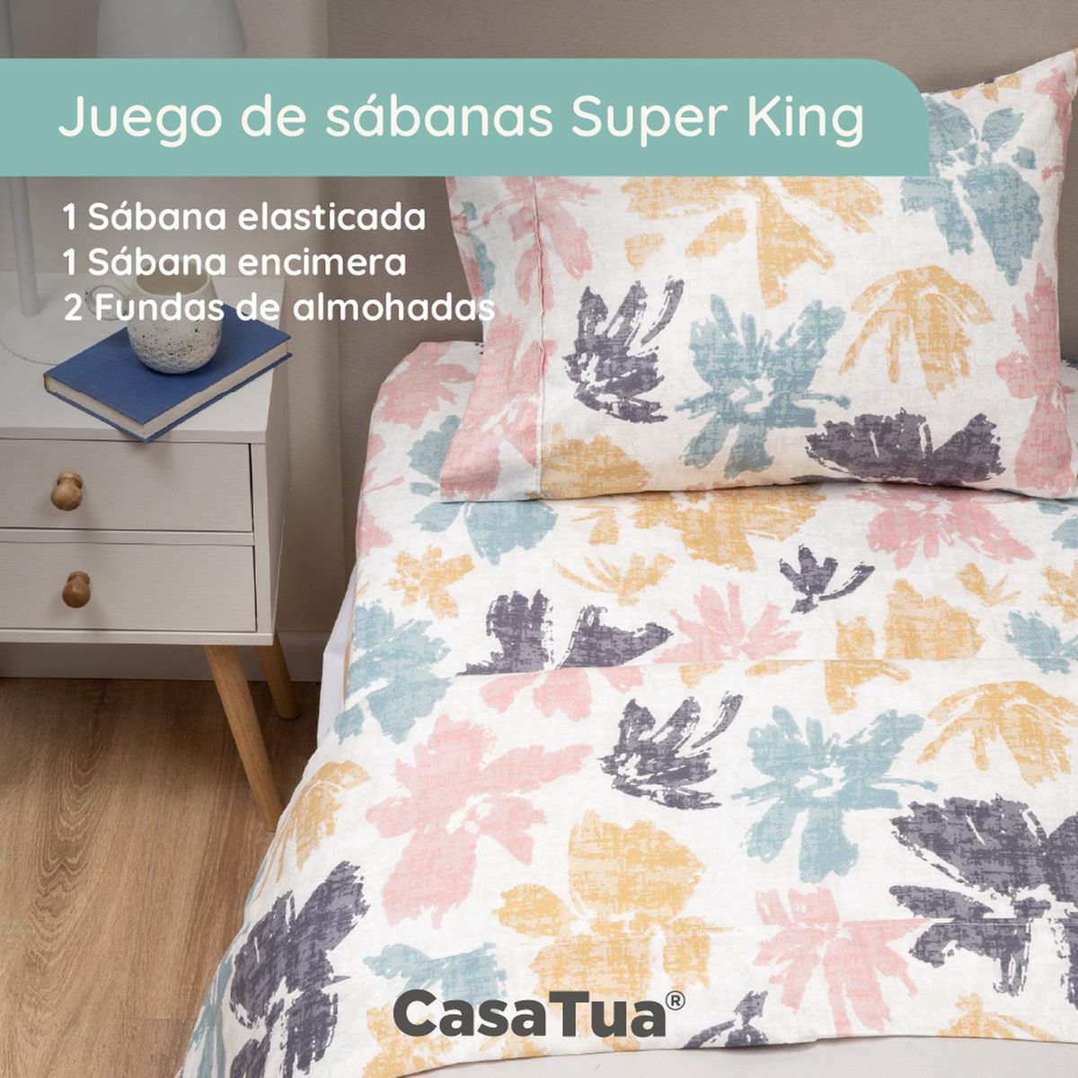 CASATUA - Sabanas Estampadas Casatua Ultra Suaves - Multicolor - Super King