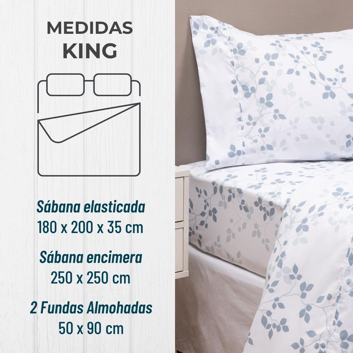 CASATUA - Sabanas Estampadas Casatua Ultra Suaves - Azul - King