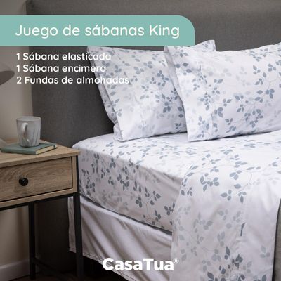Imagen 2 del producto Sabanas Estampadas Ultra Suaves - Azul - King